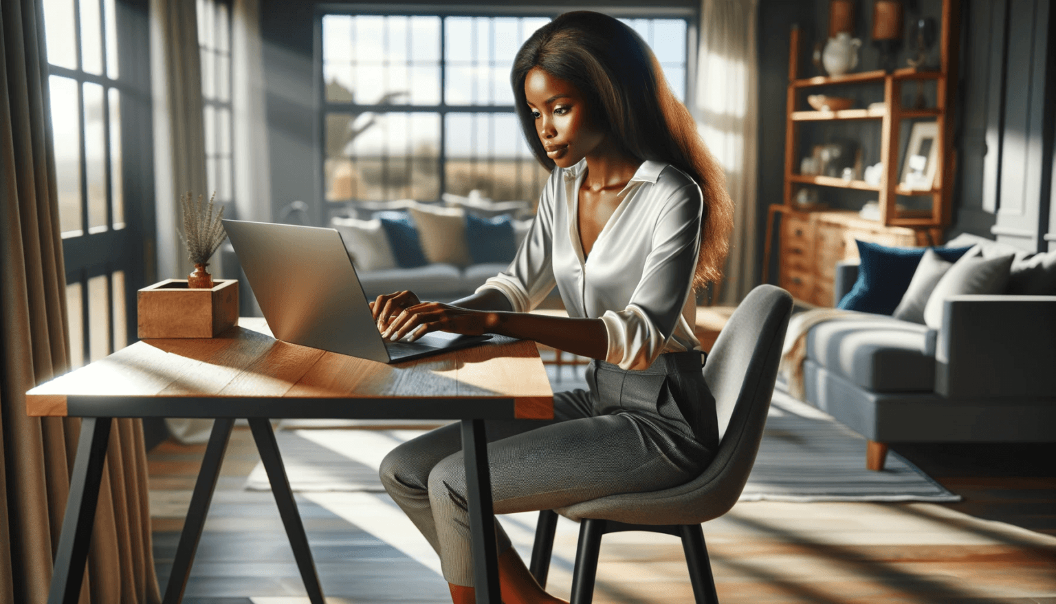Remote Work - An African lady working remotely