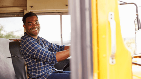 Tshwane Bus Driver on Duty Transporting Passengers